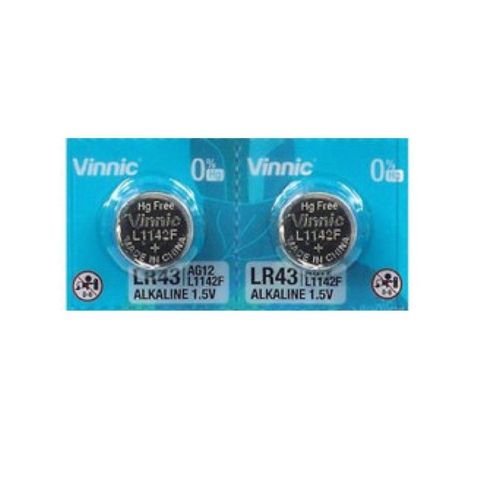 2 piles AG12 Vinnic /L1142/LR43/186/V12GA/RW84/D186