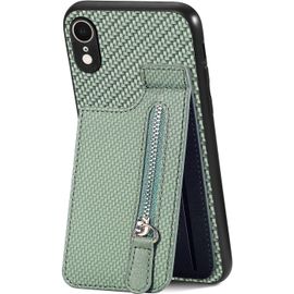 Coque Iphone Xr, Portefeuille Etui Housse Pour Iphone Xr Coque Pu Cuir Flip Etui A Rabat Et Folio Clapet Zippe Wallet Couverture Pour Iphone Xr,Sd Xw Green