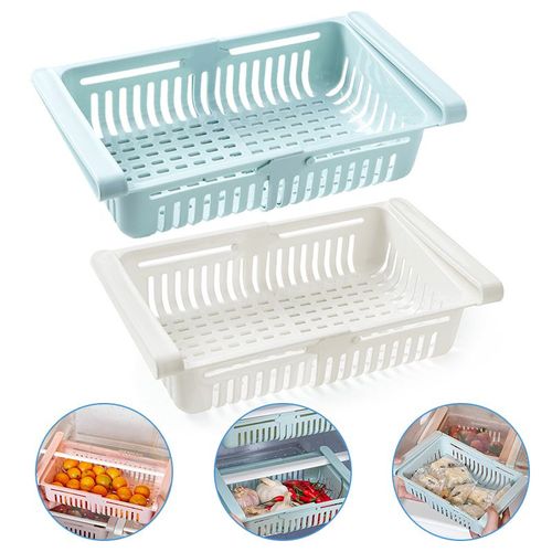 MOONBIFFY 2/1pcs Extensible Réfrigérateur Tiroir De Rangement Réfrigérateur Organisateur Boîte Maison Cuisine Poitrine Étagère Meuble à Case Étagères