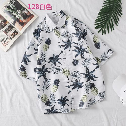 Mode Transfrontaliere Feuille Tropicale A Manches Courtes Chemise Imprimée Chemise A Manches Courtes Chemise A Manches Courtes Chemise Hawaienne Pour Hommes Vetements Pour Hommes