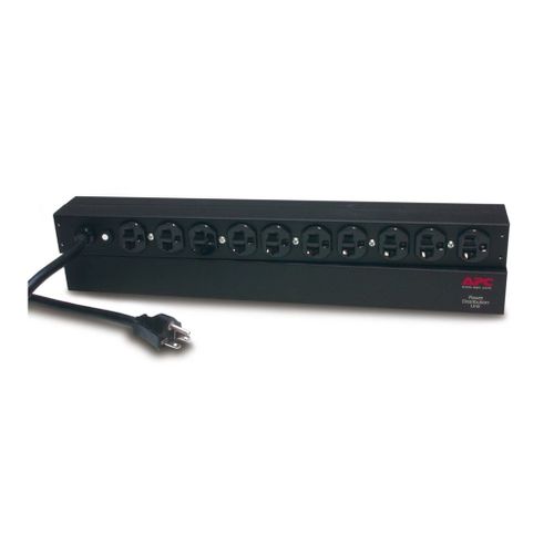 PDU de base à montage en rack APC - Unité de distribution d'alimentation (rack-montable) - CA 120 V - 2.4 kW - entrée : NEMA 5-20 - connecteurs de sortie : 10 (NEMA 5-20) - 1U - 19" - 3.7 m...