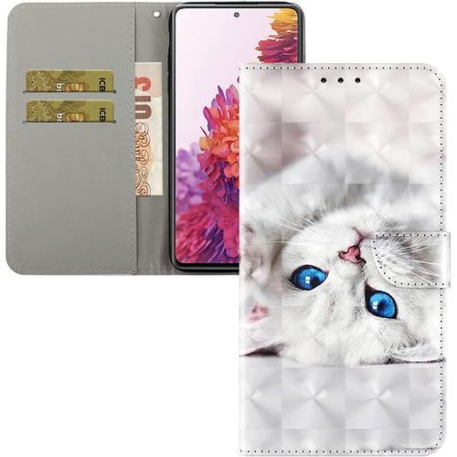 Coque Huawei Honor 20 Lite,Portefeuille Etui Housse Pour Huawei Honor 20 Lite Coque 3d Paillette Fleur Papillon Chat Pu Cuir Flip Wallet Couverture Pour Huawei Honor 20 Lite,Bx White Cat