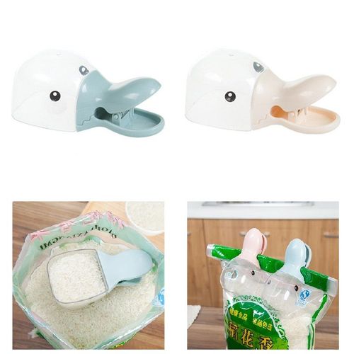 Moonbiffy ? Clip De Scellage Tête De Canard Mignon, Avec Tasse À Mesurer De Riz, Multifonction, Mangeoire Pour Chien Et Chat, Pelle À Grains, Gadgets De Cuisine