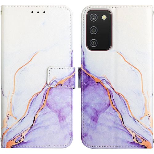 Coque Galaxy A02s,Portefeuille Etui Housse Pour Samsung Galaxy A02s Coque Paillette Bling Marbre Pu Cuir Flip Wallet Etui Coquille Couverture Pour Samsung Galaxy A02s,Yb2 Marble Zi White