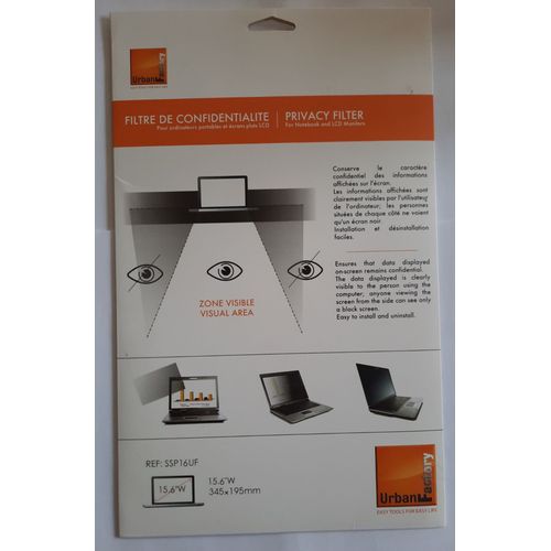 écran de confidentialité 15,6 pouces urbal factory ordinateur portable laptop