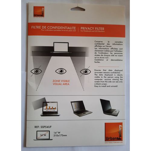 filtre confidentialité 14 pouces écran portable laptop urban factory
