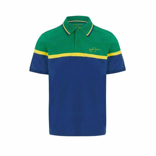 Polo À Rayures Pour Homme Ayrton Senna - Bleu Marine