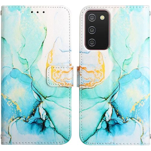 Coque Galaxy A02s,Portefeuille Etui Housse Pour Samsung Galaxy A02s Coque Paillette Bling Marbre Pu Cuir Flip Wallet Etui Coquille Couverture Pour Samsung Galaxy A02s,Yb2 Marble Green