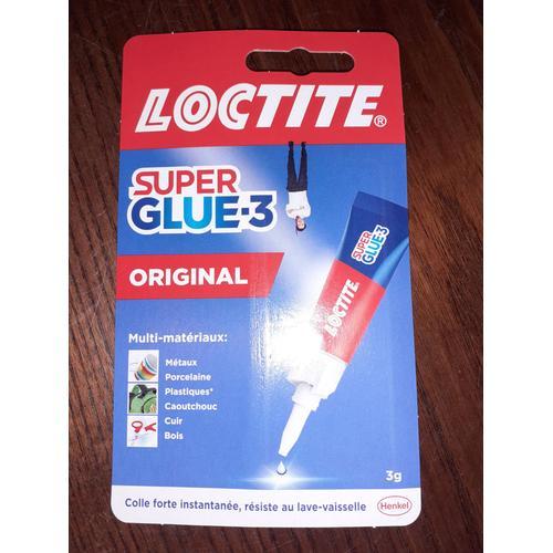 Loctite Super Glue-3 Original, colle forte et résistante de haute qualité, colle liquide tous matériaux, colle transparente à séchage rapide, tube 3 g