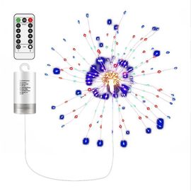 Lumières de feu d'artifice en fil de cuivre, lumières d'arbre de vacances imperméables pour noël, jardin, mariage, décoration familiale