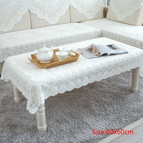 Serviette De Canapé En Dentelle Ajourée, Épaisse, Couleur Pure, Fleurs De Prunier, Housse De Canapé, Table À Thé, Accoudoir, Siège De Dossier, Gaz De Décoration Pour La Maison