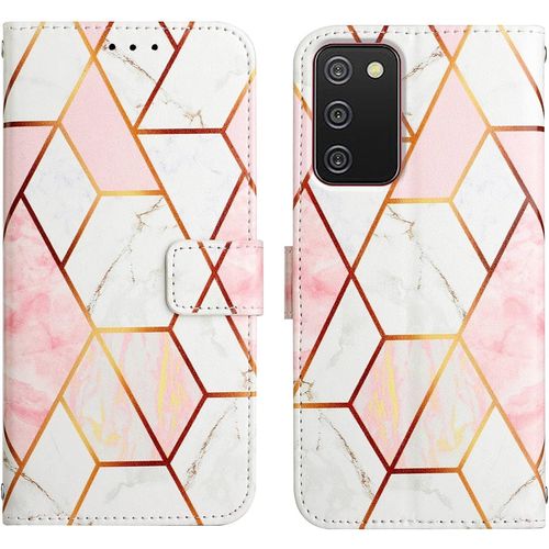 Coque Galaxy A02s,Portefeuille Etui Housse Pour Samsung Galaxy A02s Coque Paillette Bling Marbre Pu Cuir Flip Wallet Etui Coquille Couverture Pour Samsung Galaxy A02s,Yb2 Marble Pink White