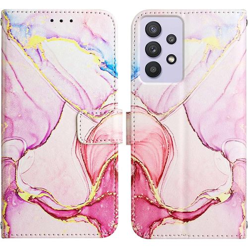 Coque Galaxy A32 5g,Portefeuille Etui Housse Pour Samsung Galaxy A32 5g Coque Paillette Bling Marbre Pu Cuir Flip Wallet Etui Coquille Couverture Pour Galaxy A32 5g,Yb2 Marble Rose