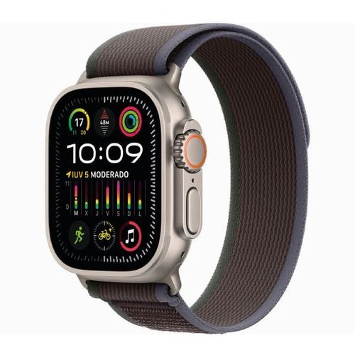 Apple Watch Ultra 2 Gps + Cellular 49mm Titanio Con Correa Trail Loop Azul-Negra Mrf63ty-A - Talla M-L