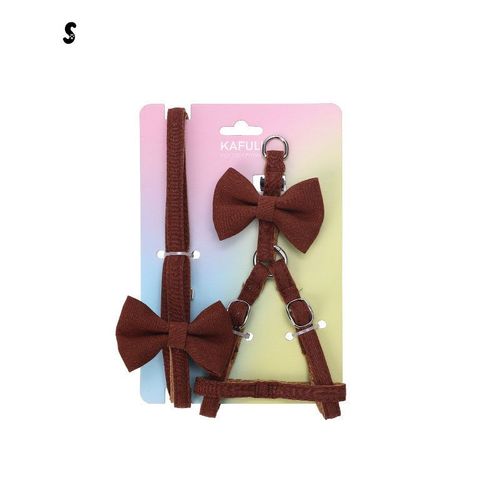 Harnais À N¿Ud Papillon Pour Animaux De Compagnie, Mignon, Réglable, Chaton, Chiot, Ceinture D'épaule, Longueur 1.2m, Laisse Pour Animaux De Compagnie