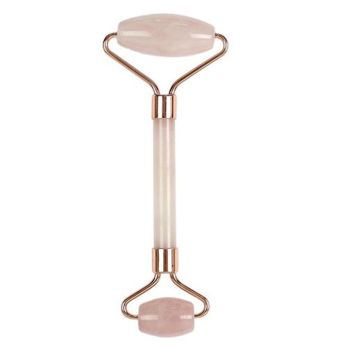 Paris Prix - Rouleau De Massage Quartz "jade" 14cm Rose