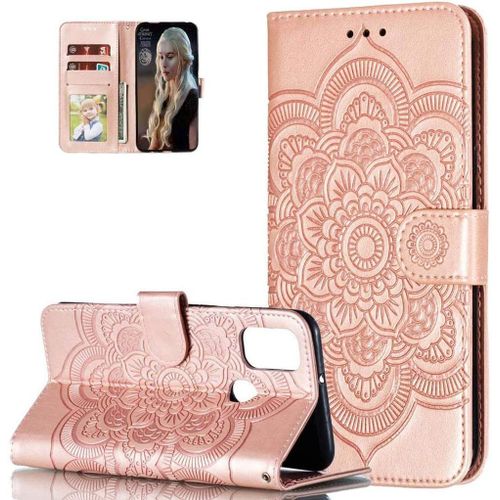Coque Redmi Note 12 5g,Portefeuille Etui Housse Pour Redmi Note 12 5g Coque Gaufrage Fleur De Mandala Pu Cuir Flip Wallet Etui Coquille Couverture Pour Redmi Note 12 5g,Ld Mandala Rose