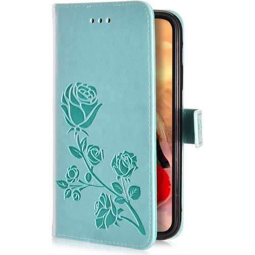 Samsung Galaxy A10 Coque,Galaxy A10 Housse En Cuir Pochette Portefeuille Pu Coque A Rabat Magnetique Clapet Flip Case Fonction Stand,Carte Slot Coque Etui Pour Galaxy A10,Vert