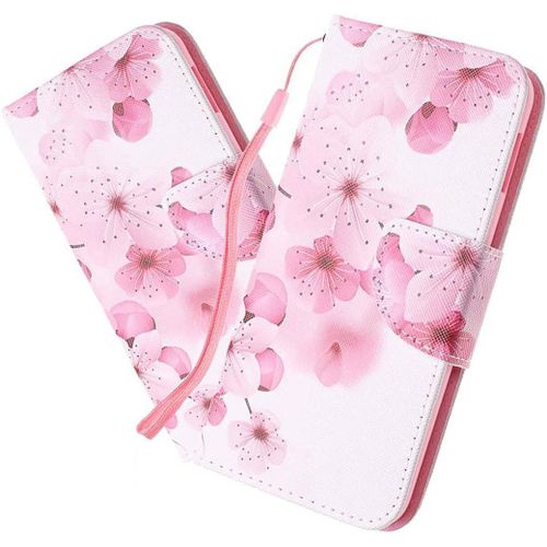 Coque Iphone 8 Plus / 7 Plus,Portefeuille Etui Housse Pour Iphone 8 Plus Coque Paillette Paillon Unicorn Fleur Pu Cuir Flip Wallet Etui Coquille Couverture Pour Iphone 8 Plus,Hx Pink Peach