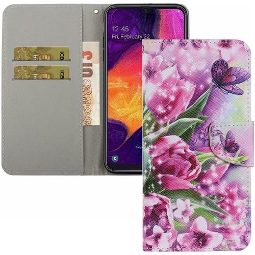 Coque Galaxy A12 5g,Portefeuille Etui Housse Pour Samsung Galaxy A12 5g Coque Paillette Fleur Papillon Chat Pu Cuir Flip Wallet Etui Couverture Pour Samsung Galaxy A12 5g,Xc3 Pink Lily