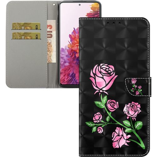 Coque Galaxy A14 5g,Portefeuille Etui Housse Pour Samsung Galaxy A14 5g Coque 3d Paillette Fleur Papillon Chat Pu Cuir Flip Wallet Etui Couverture Pour Samsung Galaxy A14 5g,Bx Rose Flower