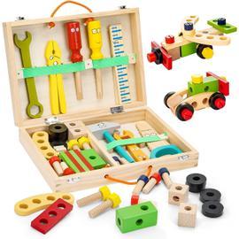 Kit d'outils en Bois pour,Jouet de Construction avec boîte à Outils,Jouets  sensoriels pour Les Enfants 3-6,3+ Ans Garçons - Cdiscount Jeux - Jouets