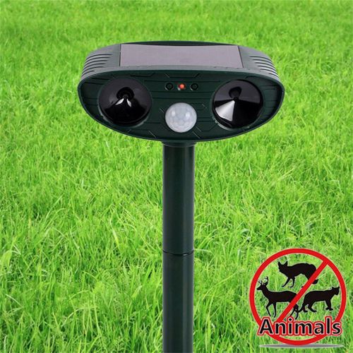 Répulsif Ultrasonique Pour Chiens Et Chats À Énergie Solaire, Répulsif Étanche Pour Animaux Avec 3 Tiges Verticales De Sécurité
