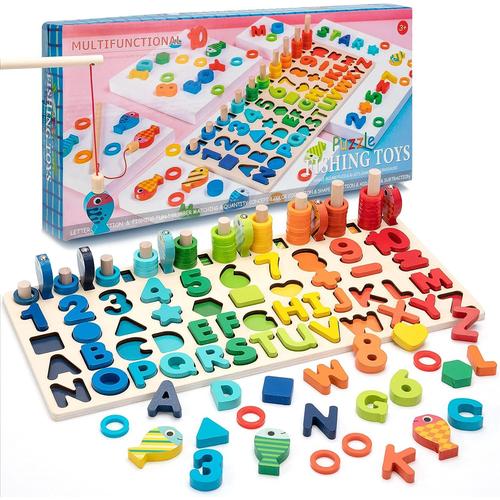 Un jouet de puzzle en bois Montessori - jeux éducatifs