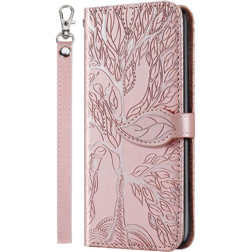 Coque Huawei P Smart 2020,Portefeuille Etui Housse Pour Huawei P Smart 2020 Coque Gaufrage Arbre De La Vie Mignons Pu Cuir Flip Wallet Etui Coquille Couverture Pour Huawei P Smart 2020,Rt Tree Pink