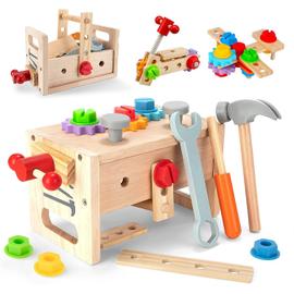 Jouets en bois Ensemble d'outils pour enfants - Kit de boîte à outils pour  enfants en bois Jouets de construction Jeu de rôle pour enfants, enfants  Outils et accessoires de travail du