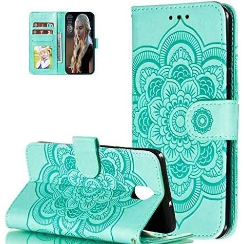 Coque Xiaomi Redmi Note 9 Pro,Portefeuille Etui Housse Pour Xiaomi Redmi Note 9 Pro Coque Gaufrage Fleur De Mandala Pu Cuir Flip Wallet Etui Couverture,Ld Mandala Green