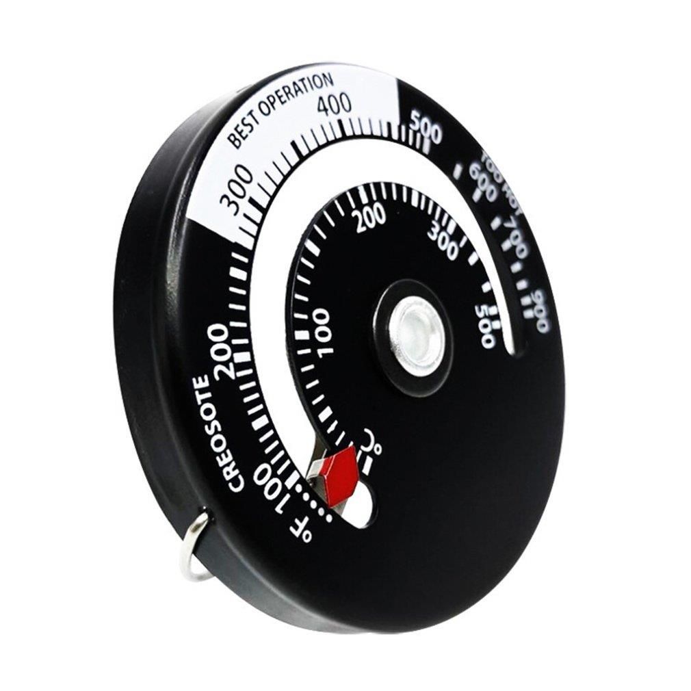 Thermomètre Magnétique Pour Poêle à Bois – Jauge De Température Facile à Lire Pour Four Et Cheminée (Noir, 60 Mm)
