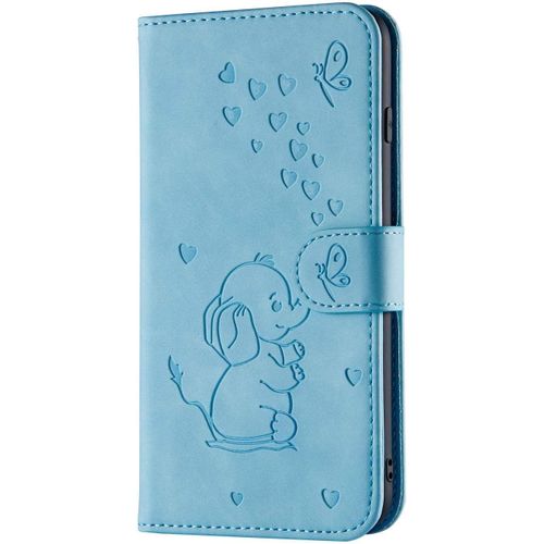 Coque Galaxy S20 Fe 5g / S20 Lite,Portefeuille Etui Housse Pour Samsung Galaxy S20 Fe 5g Coque Gaufrage Coeur Delephant Mignons Pu Flip Wallet Couverture Pour Galaxy S20 Fe 5g,Rt Blue
