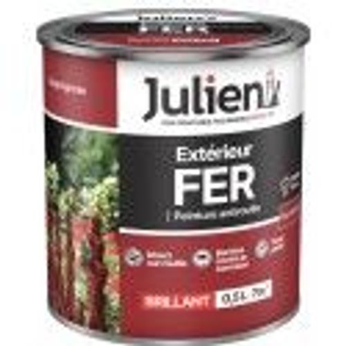 Peinture solvant fer métal anti rouille rouge agricole brillant 0.5L JULIEN