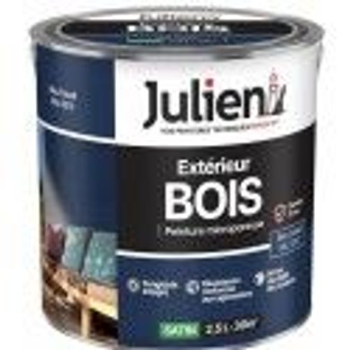 Peinture solvant spécial bois bleu cobalt Ral 5013 satin 2.5L 12 ans JULIEN