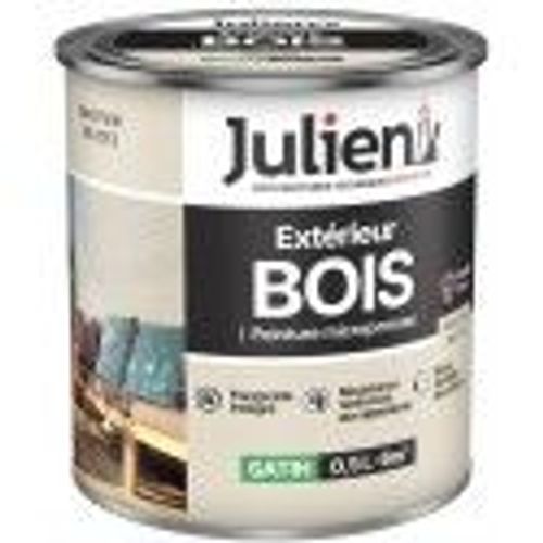 Peinture solvant spécial bois blanc perlé RAL 1013 satin 0.5L 12 ans JULIEN