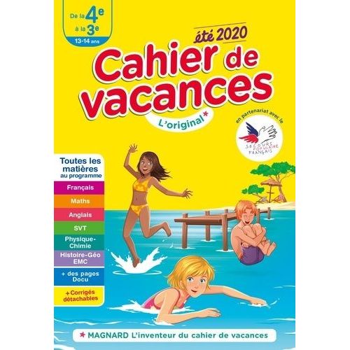 Cahier De Vacances Été De La 4e À La 3e