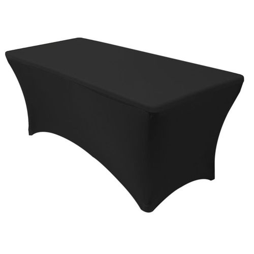 Nappe De Table Rectangulaire En Spandex Élastique, Couverture De Table Longue, Noire Et Blanche, Pour Bar, Hôtel, Fête, Événement