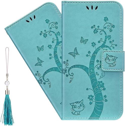 Coque Galaxy S20,Portefeuille Etui Housse Pour Samsung Galaxy S20 Coque Gaufrage Chat Papillon Pu Cuir Flip Wallet Etui Coquille Couverture Pour Samsung Galaxy S20,Yt Cat Green
