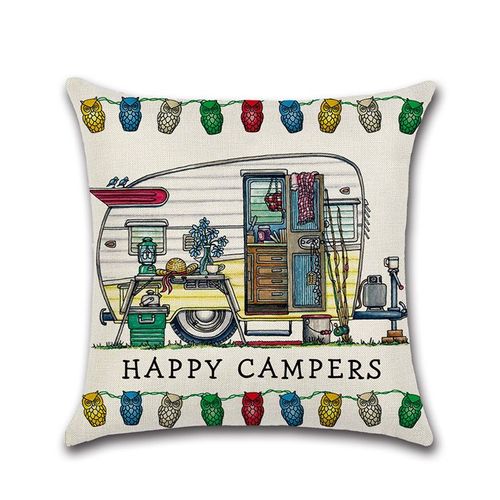 Housse De Coussin En Coton Pour Camping Car, Taie D'oreiller Décorative Pour Enfants, Taie D'oreiller, Dessin Animé, Cadeau, 1 Pièce
