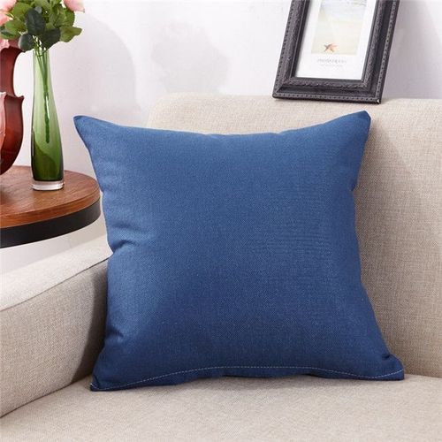 Housse De Coussin De Couleur Unie, Taie D'oreiller Décorative En Lin Doux, Bleu/Rose/Vert/Violet
