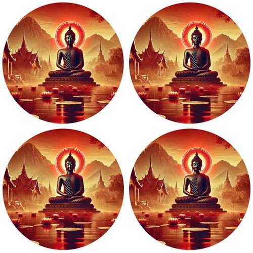 Set De 4 Dessous De Verres Sagesse De Bouddha Cbkreation