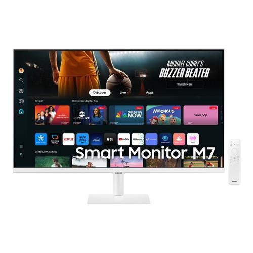 Samsung S32DM703UU - M70D Series - écran LED - Intelligent - 32" - 3840 x 2160 4K @ 60 Hz - VA - 300 cd/m² - 3000:1 - HDR10 - 4 ms - 2xHDMI, USB-C - haut-parleurs - blanc