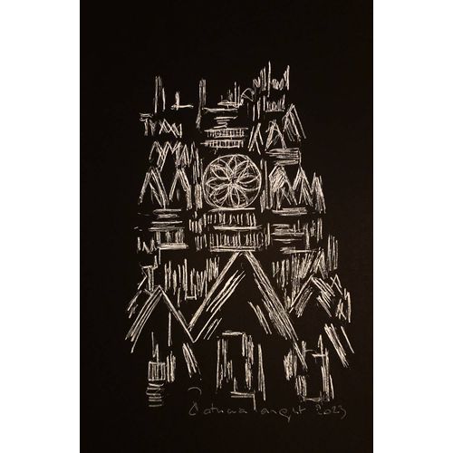 Cathédrale D'amiens Réalisée Par Artiste Peintre Coté, Posca Sur Format A4. ?uvre Unique.