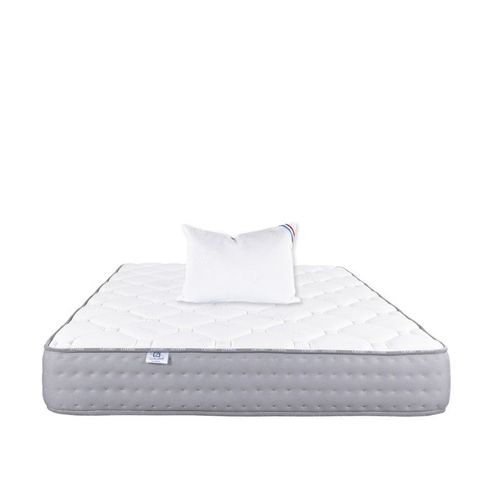 Matelas Zen (20 Cm) Et Oreiller, Mousse Haute Densité, Ferme, Face Été/Hiver - Blanc, 90x190cm