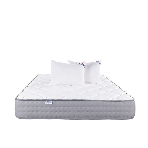 Matelas Zen (20 Cm) Et Oreiller, Mousse Haute Densité, Ferme, Face Été/Hiver - Blanc, 140x190cm