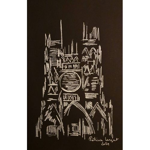Cathédrale D'amiens Réalisée Par Artiste Peintre Coté Format A4 Posca