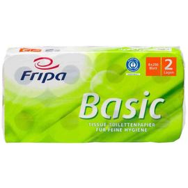 Fripa Pack 8 Rouleaux Papier Toilette Basic 2 Couches Blanc 