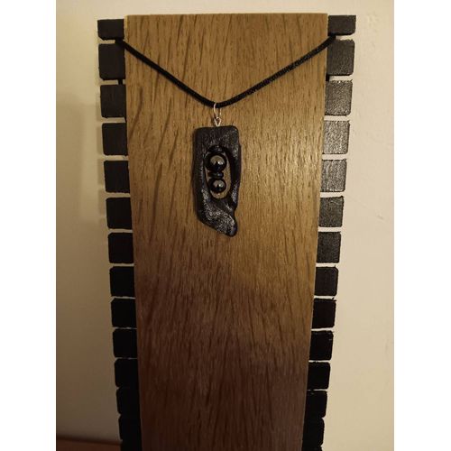Pendantif Bois De Morta Et Hematite
