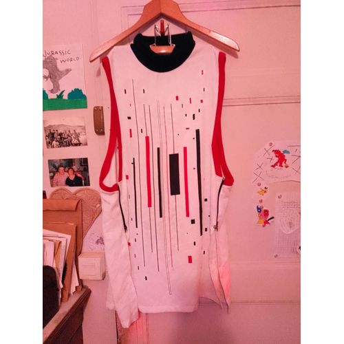 Top Blanc Motifs Colorés Col Roulé 48 Mado Et Les Autres.
